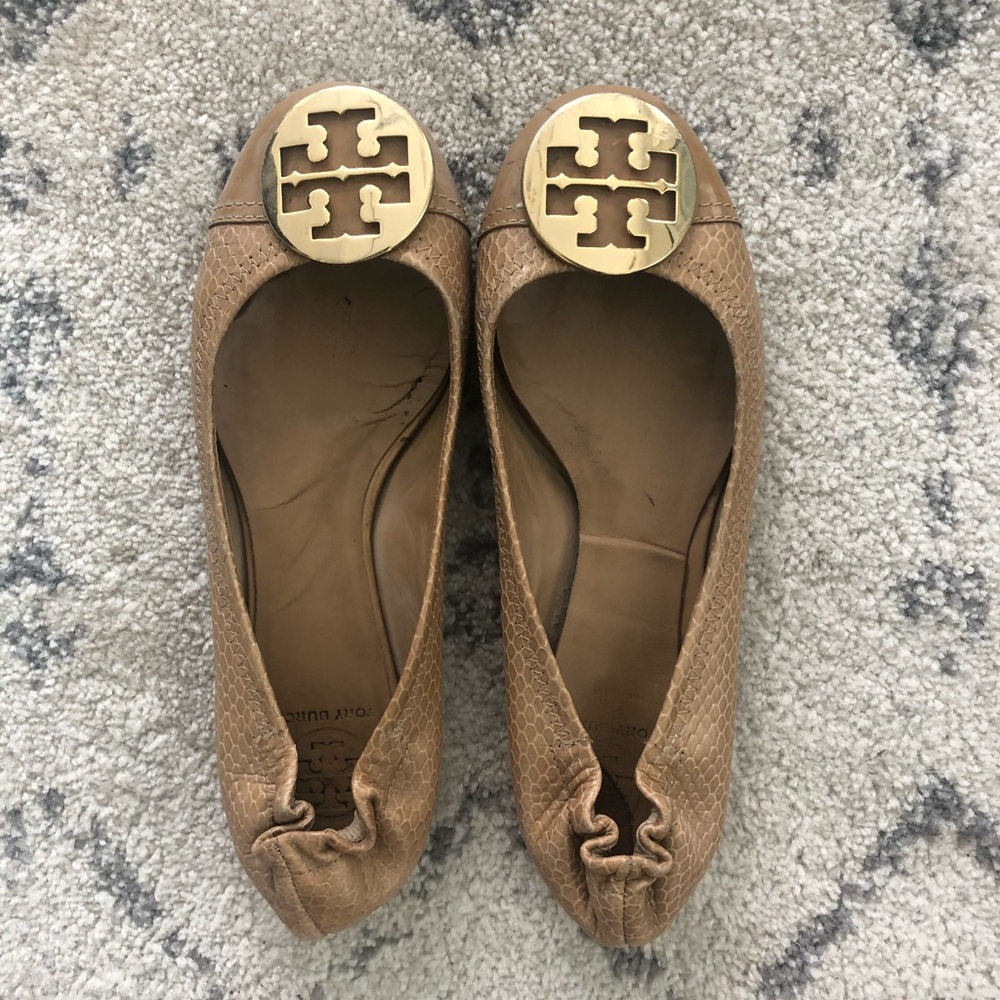 Tory Burch Tan/Neude Reva Ballet Flats